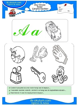 Çocuklar İçin A Sesi Çalışma Sayfaları 